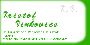 kristof vinkovics business card